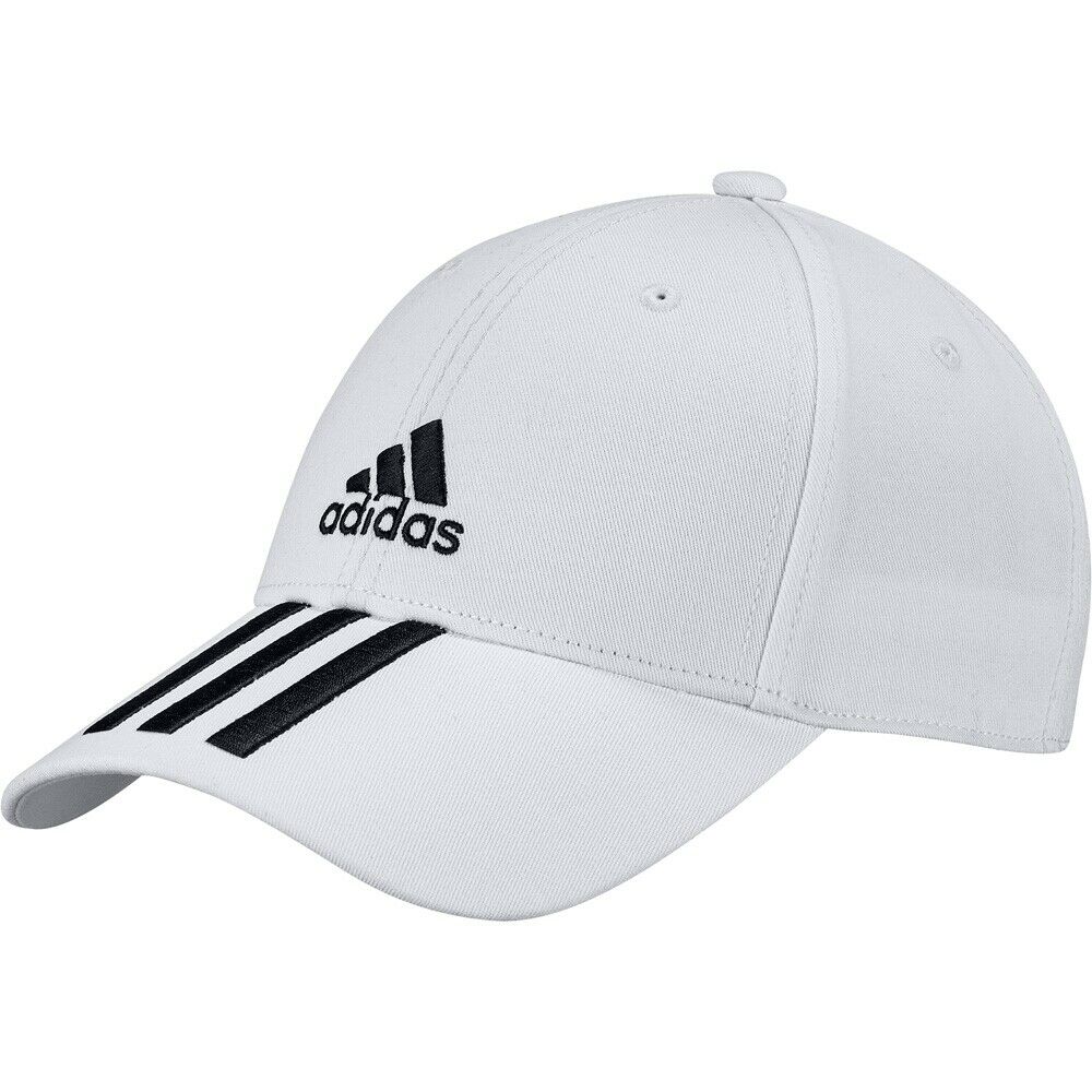 Adidas Mens Baseball Cap 3 Stripes Cotton Logo Sports Hat Golf Cap - Valley Sports UK