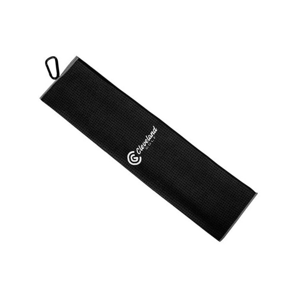 Srixon Cleveland Golf Tri-Fold Golf Towel Golf Soft Towel Black - Valley Sports UK